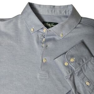 Bobby Jones Signature Collection Polo Long Sleeve, Golf Blue Size XL